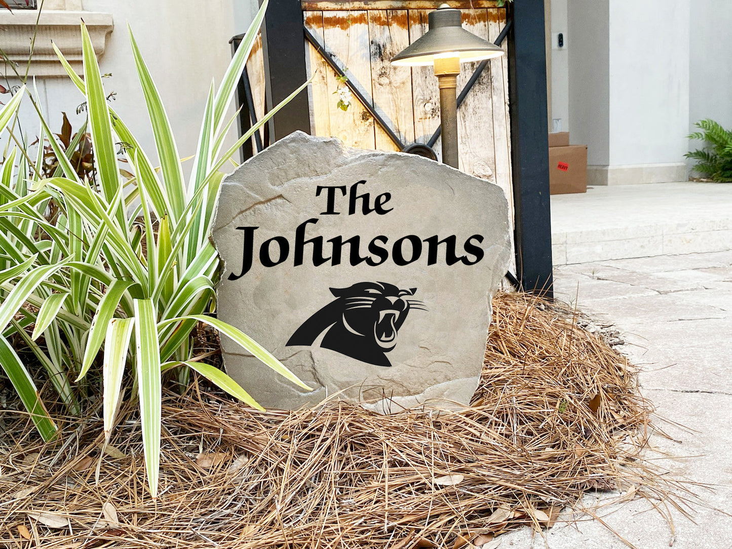 Carolina Panthers Design-A-Stone Landscape Art Family Name