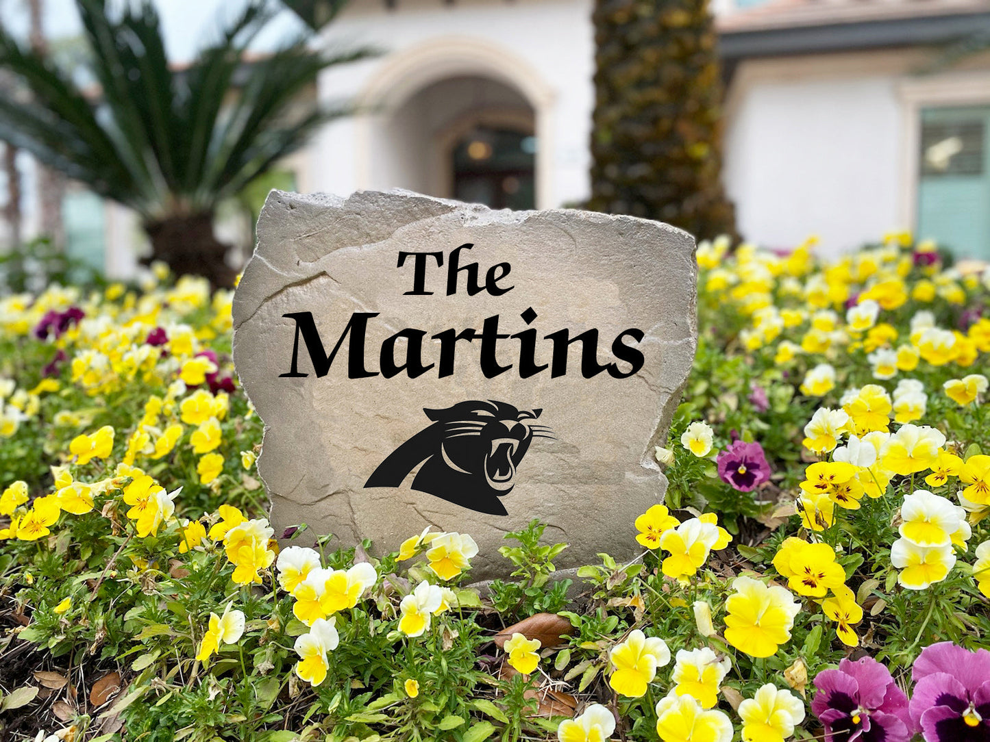 Carolina Panthers Design-A-Stone Landscape Art Family Name