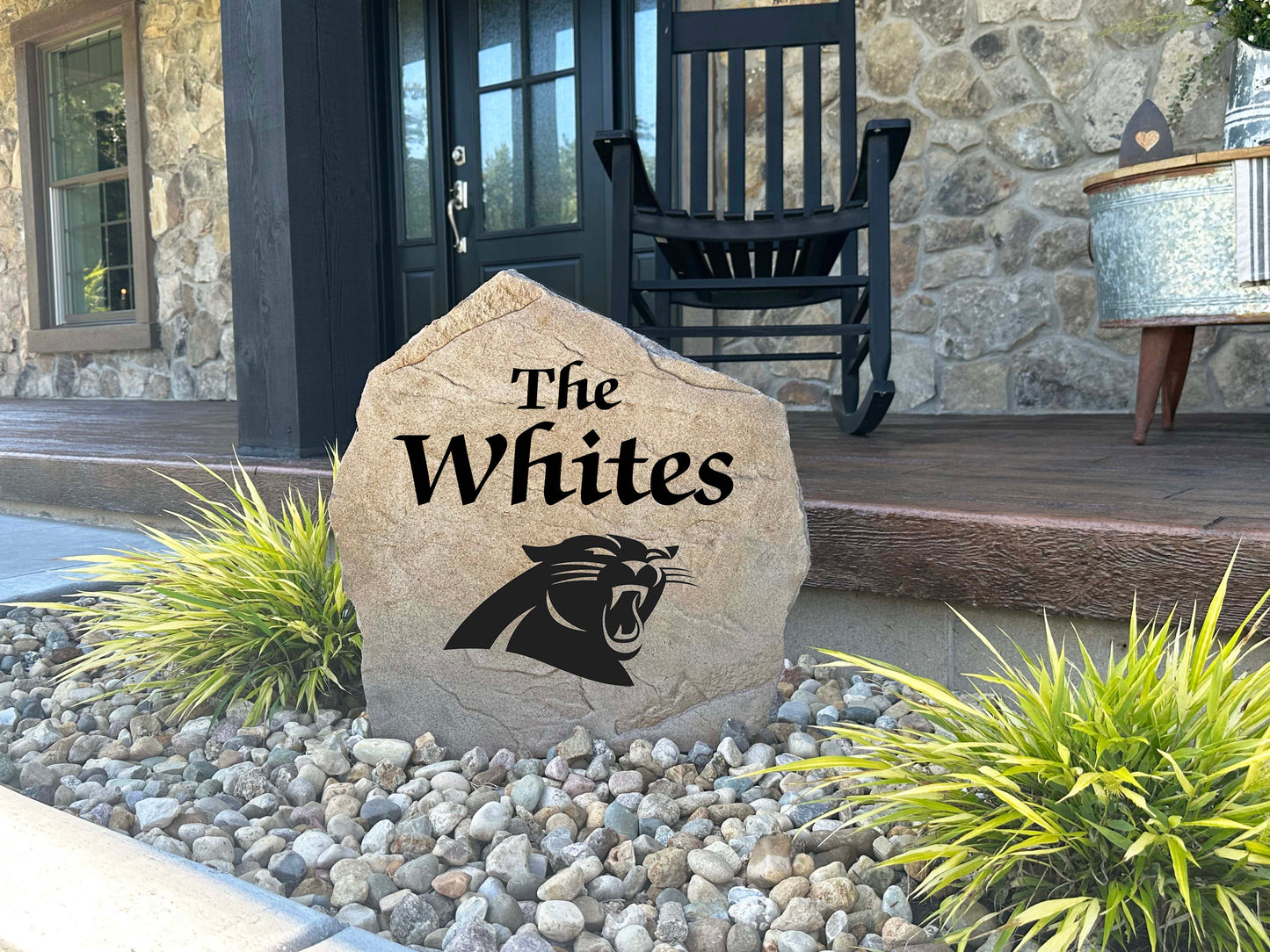 Carolina Panthers Design-A-Stone Landscape Art Family Name