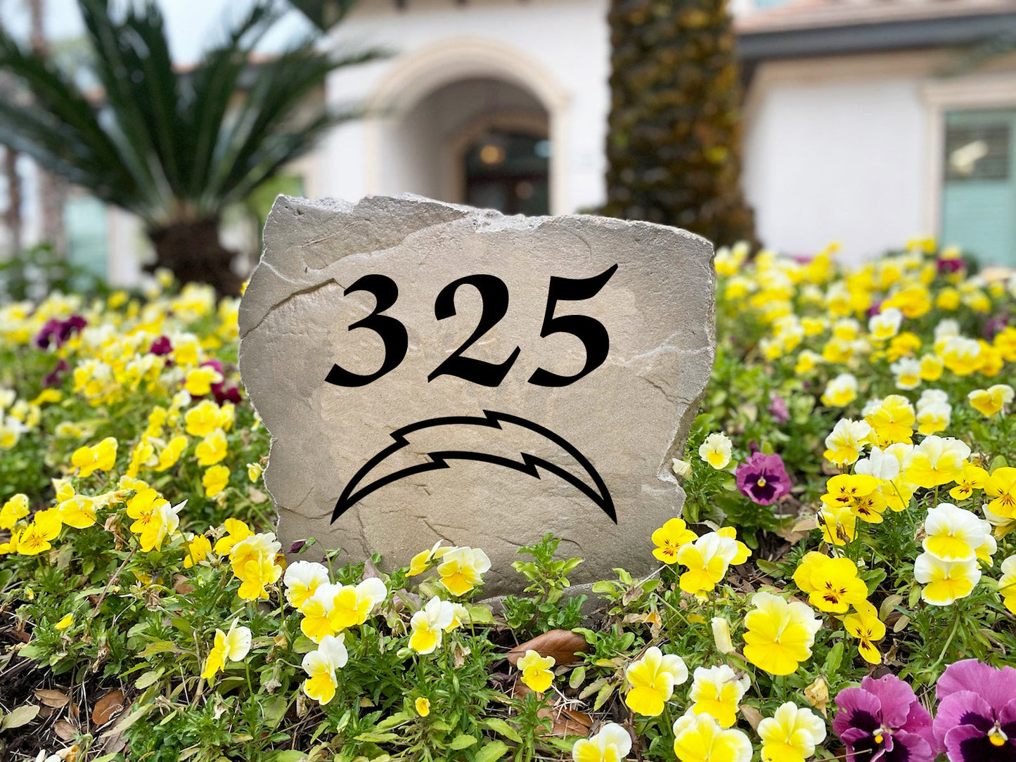 Los Angeles Chargers Design-A-Stone Landscape Art Address Stone