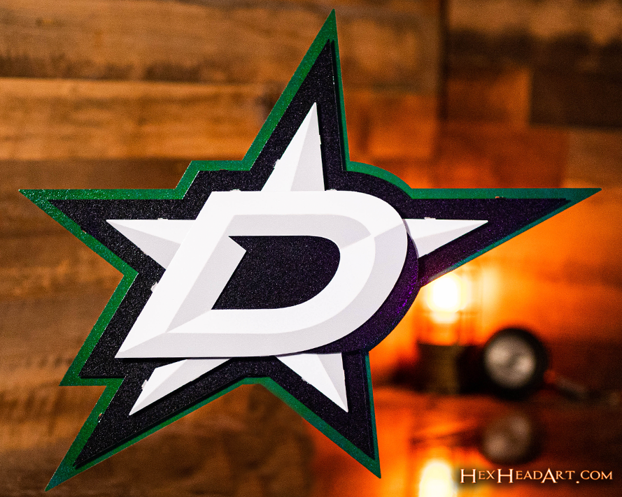 Dallas Stars NHL 3D Vintage Metal Wall Art