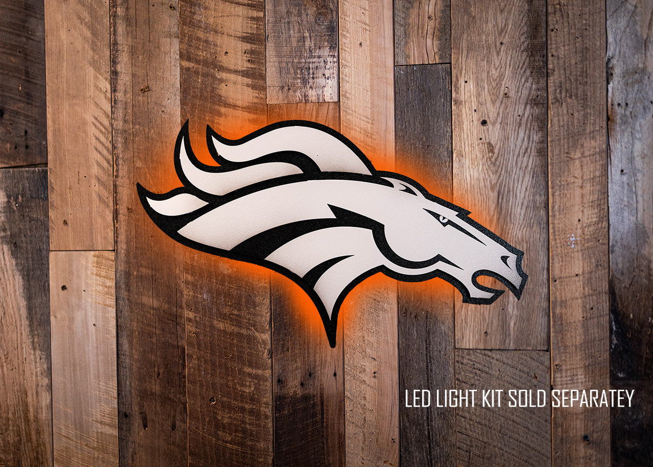 MONOCHROME - Denver Broncos 3D Vintage Metal Wall Art