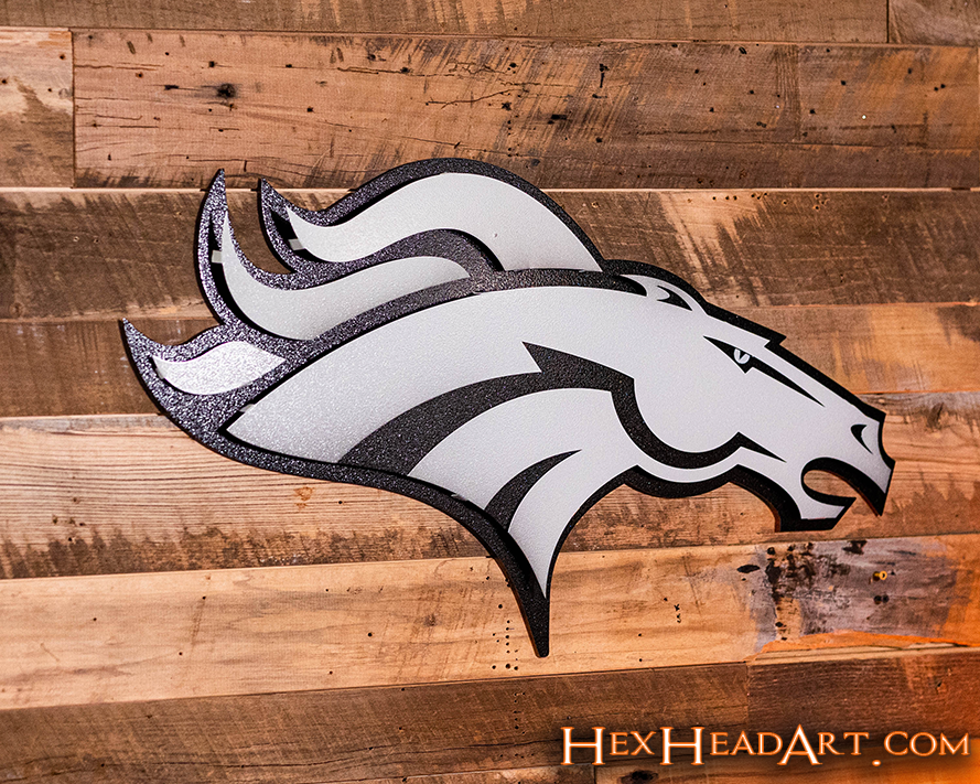 MONOCHROME - Denver Broncos 3D Vintage Metal Wall Art