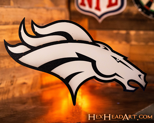 MONOCHROME - Denver Broncos 3D Vintage Metal Wall Art