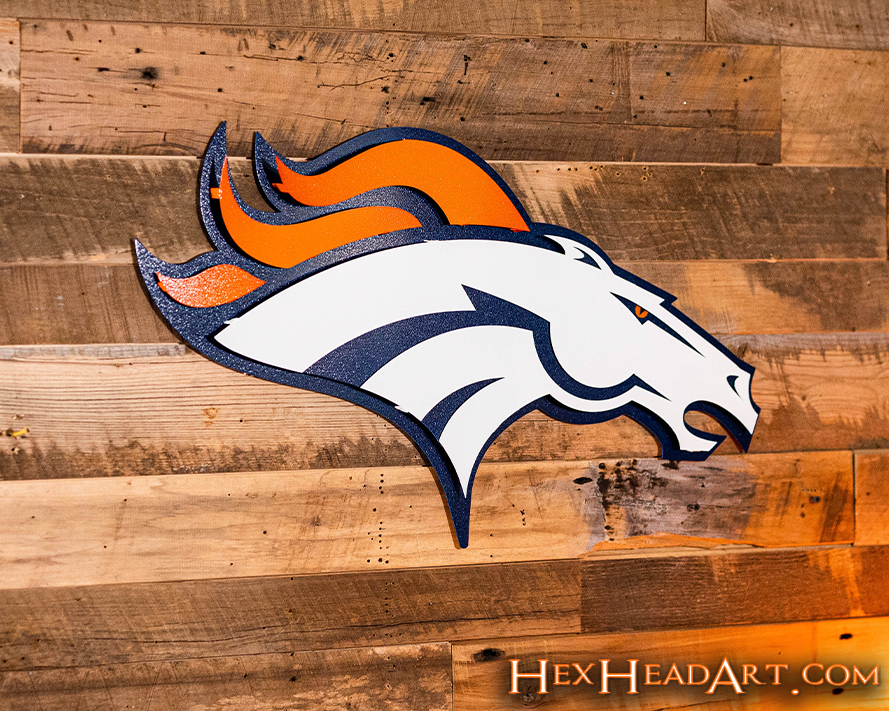 Denver Broncos 3D Vintage Metal Wall Art