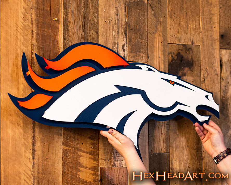 Denver Broncos 3D Vintage Metal Wall Art