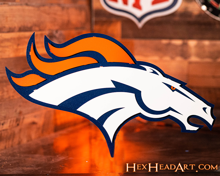 Denver Broncos 3D Vintage Metal Wall Art