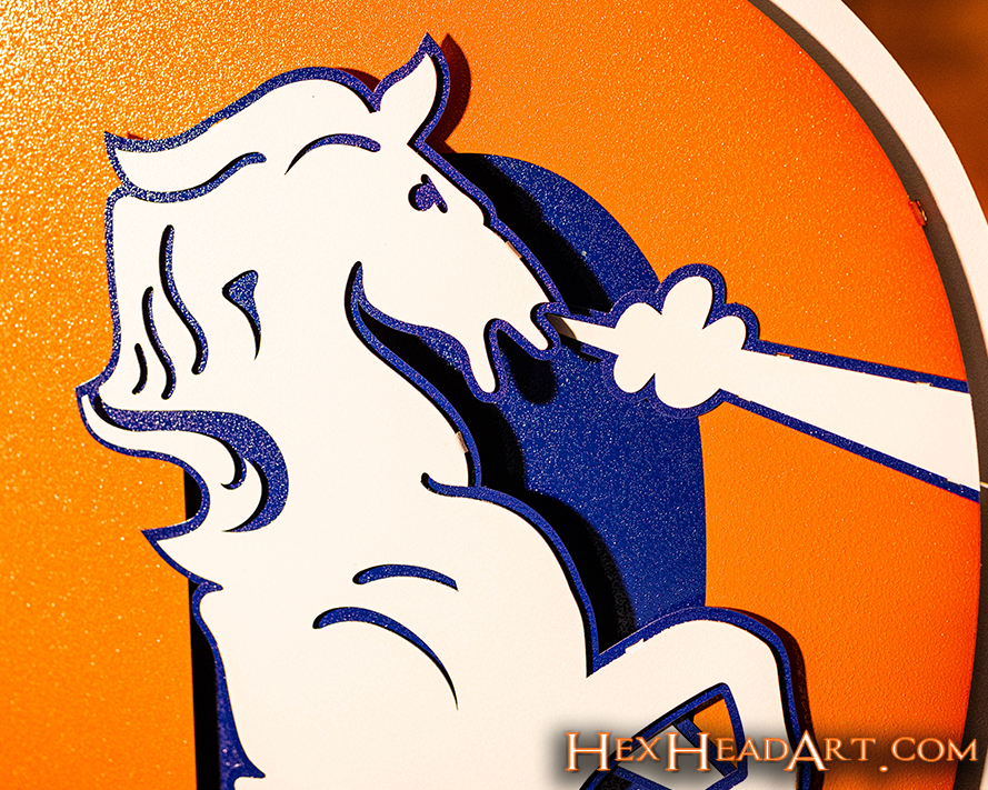 Denver Broncos Retro 1993-96  "D"  3D Vintage Metal Wall Art