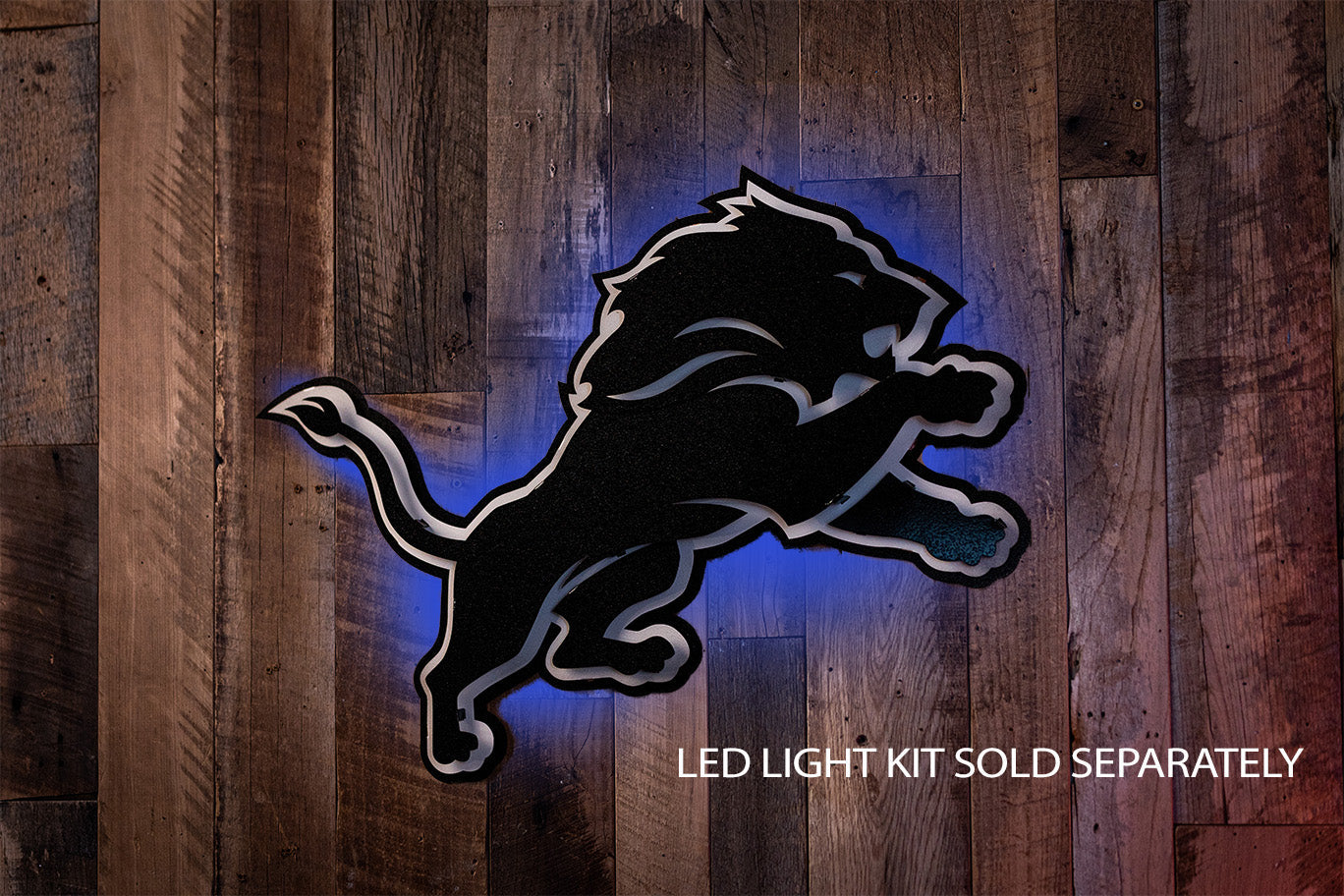 MONOCHROME - Detroit Lions 3D Vintage Metal Wall Art