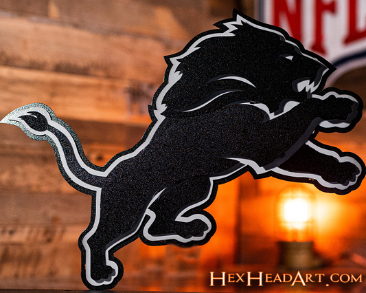 MONOCHROME - Detroit Lions 3D Vintage Metal Wall Art