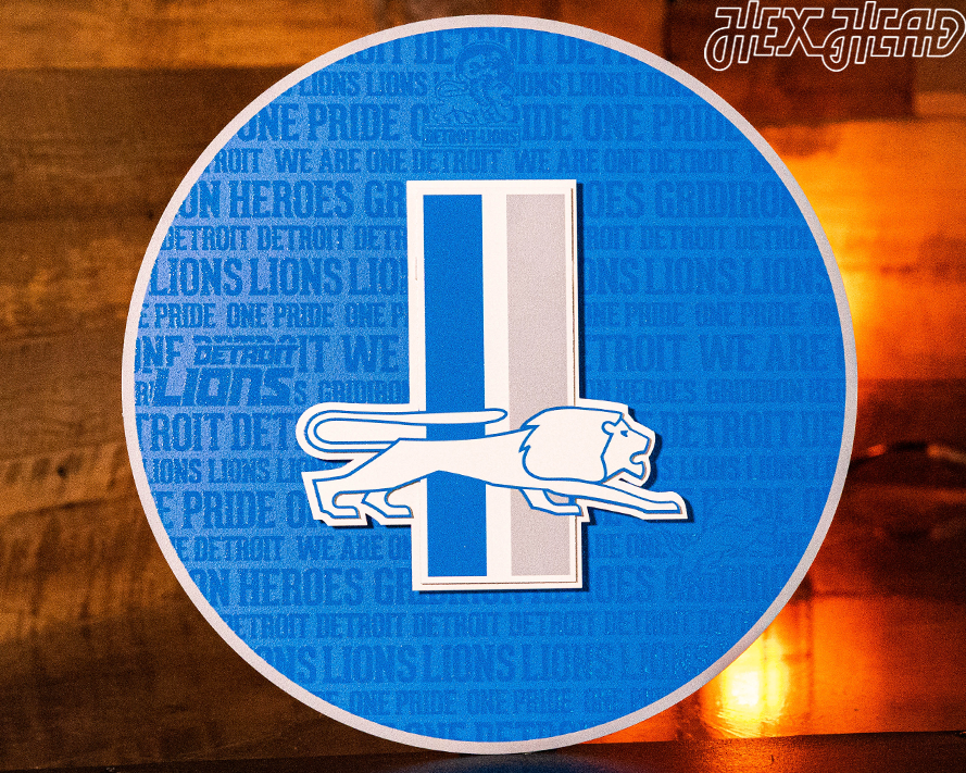 Detroit Lions CRAFT SERIES 3D Embossed Metal Wall Art