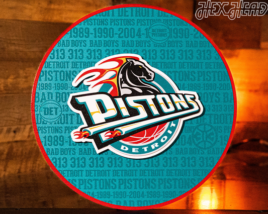 Detroit Pistons CRAFT SERIES 3D Embossed Metal Wall Art