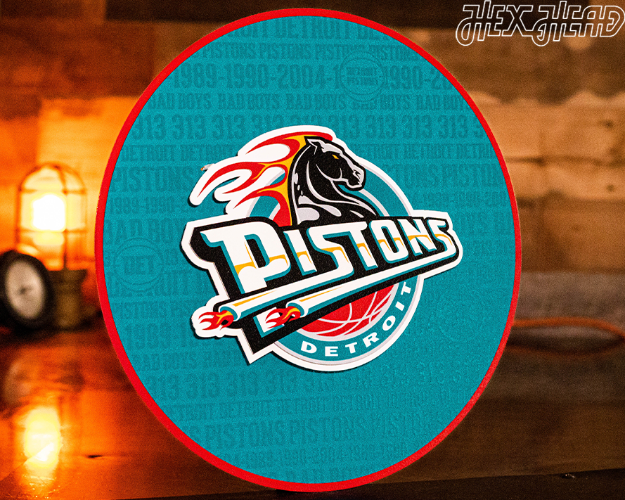 Detroit Pistons CRAFT SERIES 3D Embossed Metal Wall Art