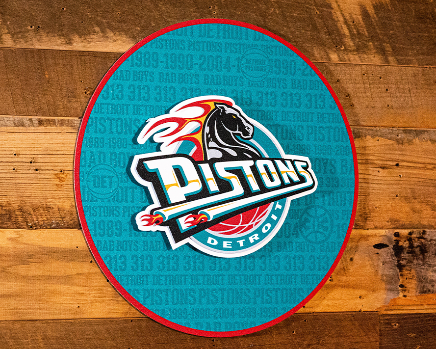 Detroit Pistons CRAFT SERIES 3D Embossed Metal Wall Art