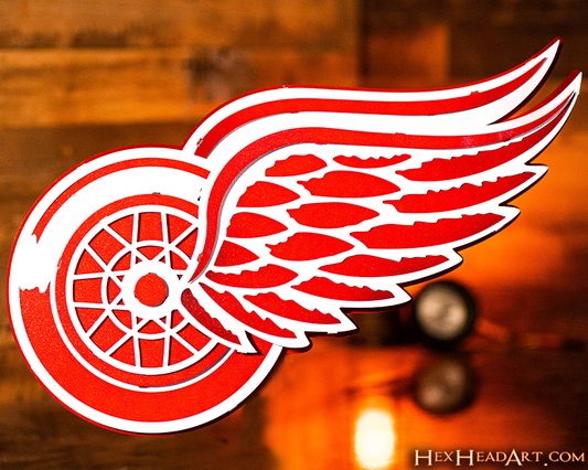 Detroit Red Wings 3D Vintage 9 LAYER Metal Wall Art