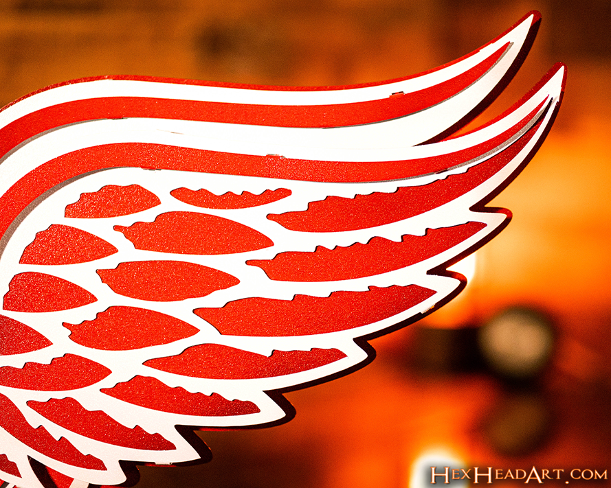 Detroit Red Wings 3D Vintage 9 LAYER Metal Wall Art