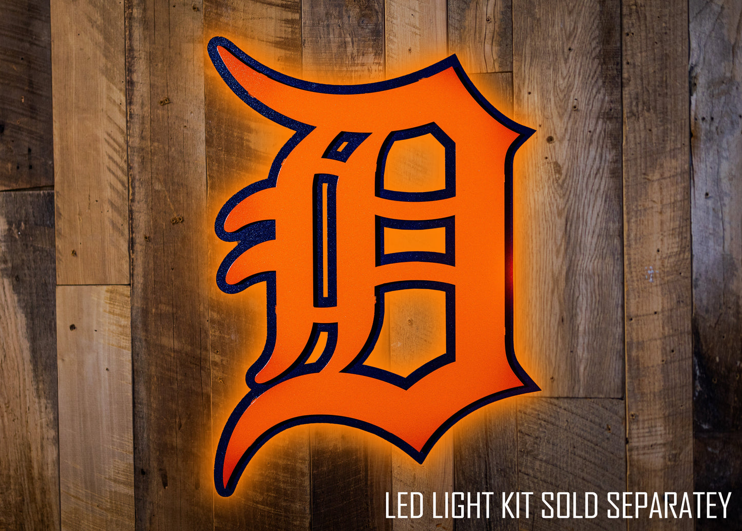 Detroit Tigers "D" - Orange/Navy 3D Vintage Metal Wall Art