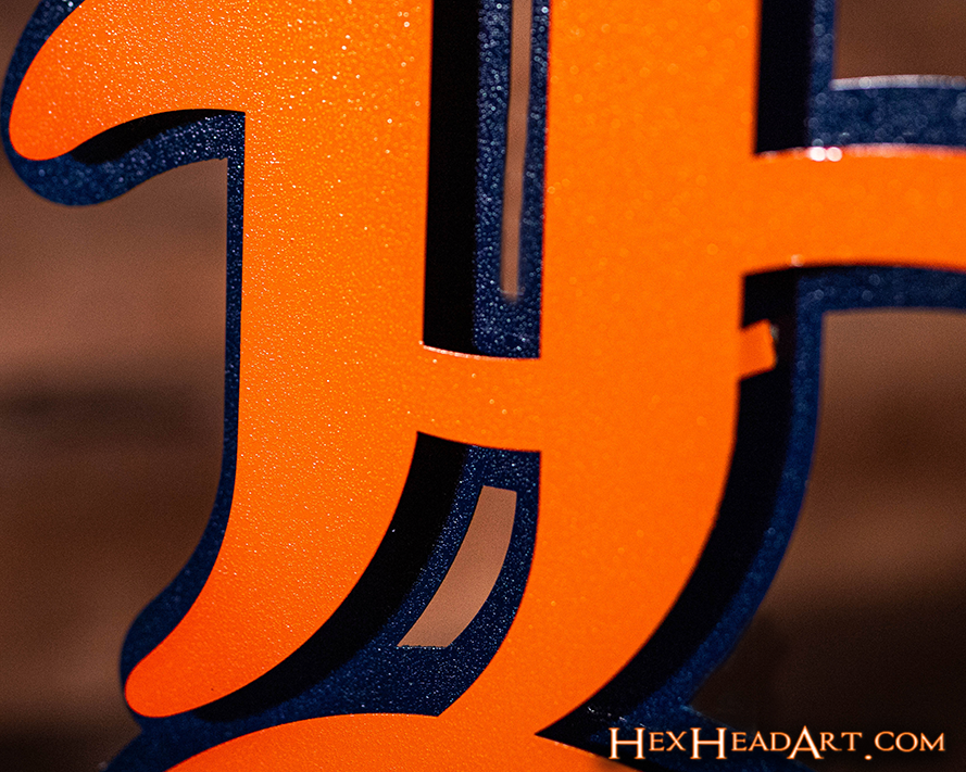 Detroit Tigers "D" - Orange/Navy 3D Vintage Metal Wall Art