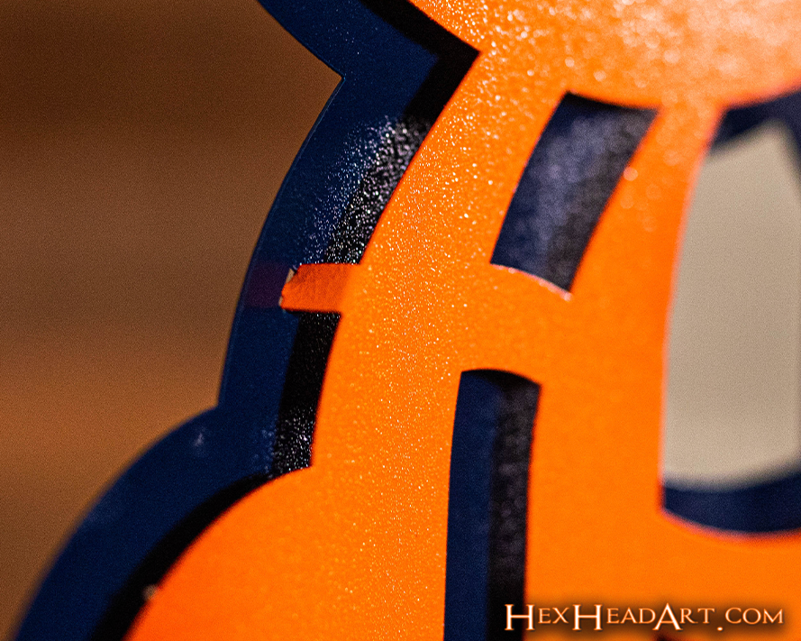 Detroit Tigers "D" - Orange/Navy 3D Vintage Metal Wall Art