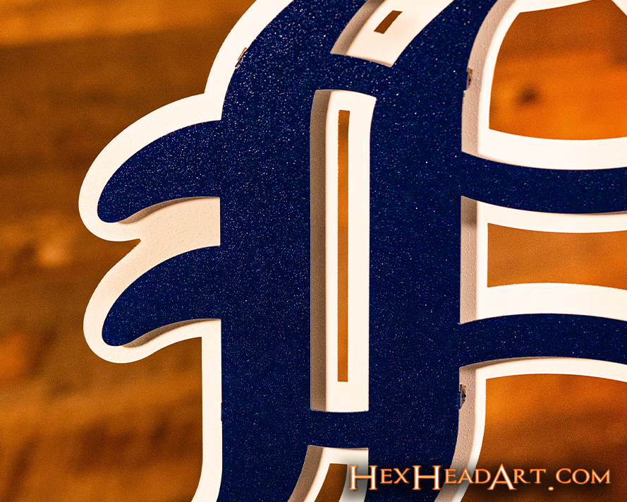 Detroit Tigers "D" - Navy/White 3D Vintage Metal Wall Art