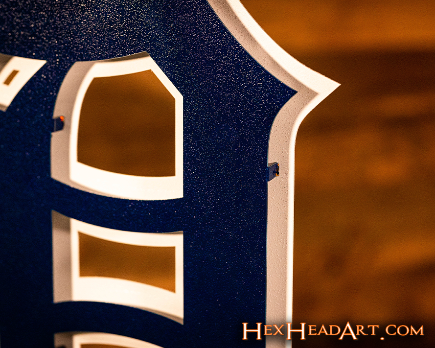 Detroit Tigers "D" - Navy/White 3D Vintage Metal Wall Art