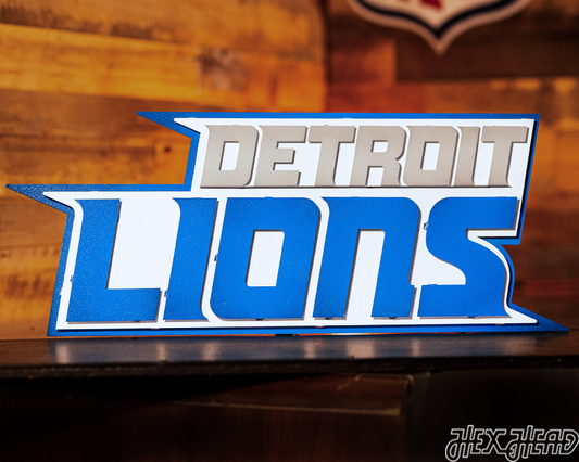 Detroit Lions Namemark 3D Vintage Metal Wall Art