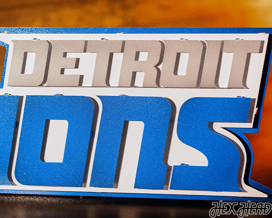 Detroit Lions Namemark 3D Vintage Metal Wall Art