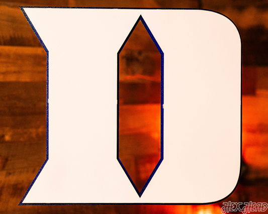 Duke Blue Devils White "D" 3D Vintage Metal Wall Art