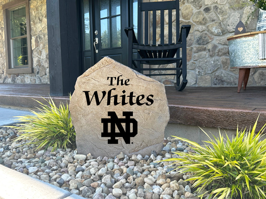 Notre Dame Fighting Irish Design-A-Stone Landscape Art Family Name