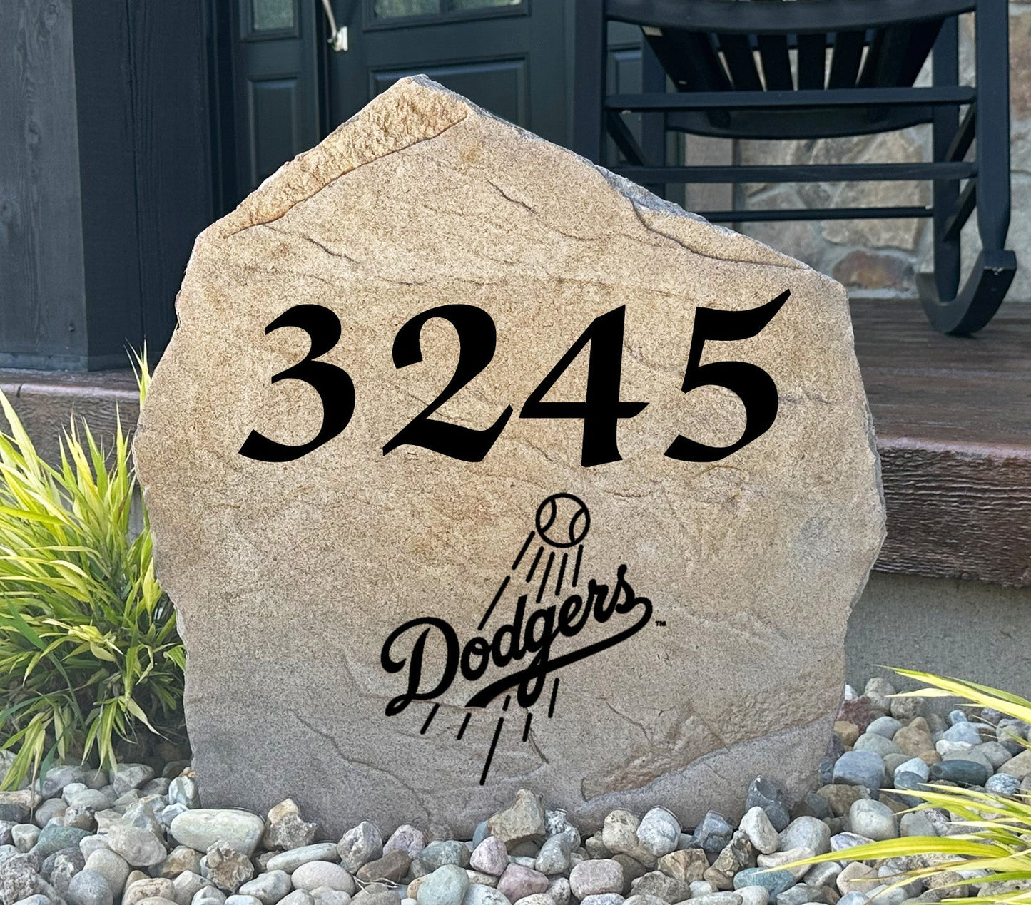 Los Angeles Dodgers Design-A-Stone Landscape Art Address Stone