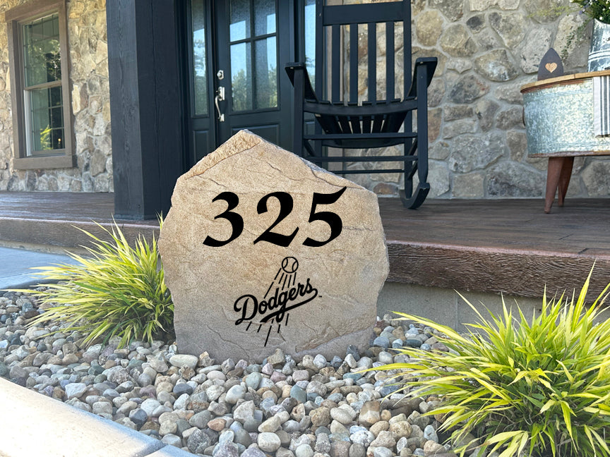 Los Angeles Dodgers Design-A-Stone Landscape Art Address Stone