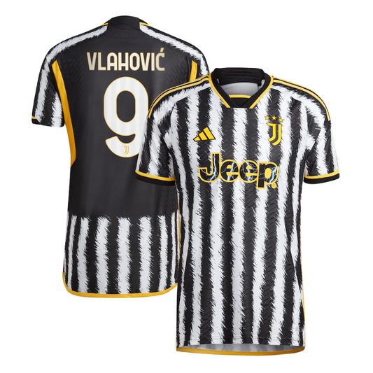 Dušan Vlahović Juventus Shirt 2023/24 Home Player Jersey - Black