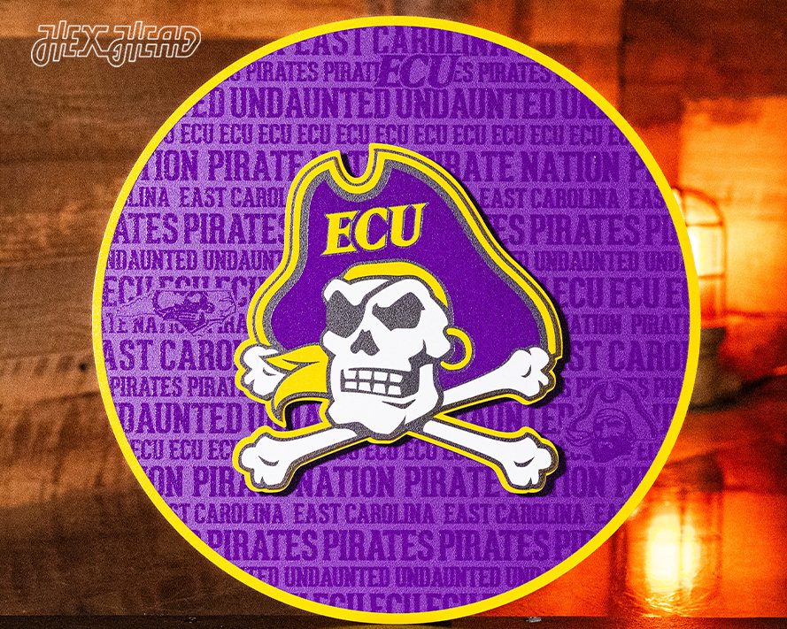 East Carolina ECU Pirates CRAFT SERIES 3D Embossed Metal Wall Art