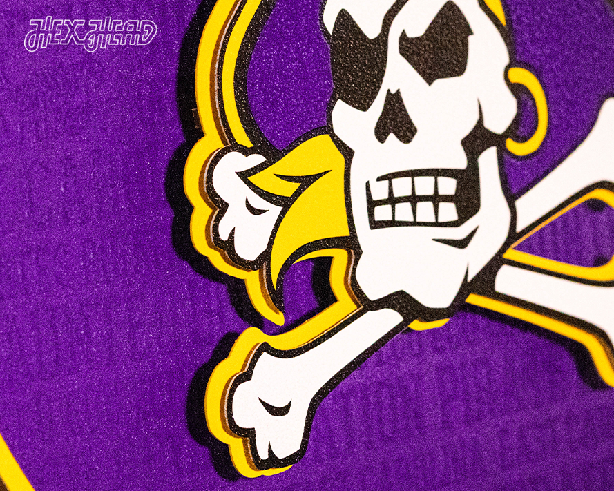 East Carolina ECU Pirates CRAFT SERIES 3D Embossed Metal Wall Art