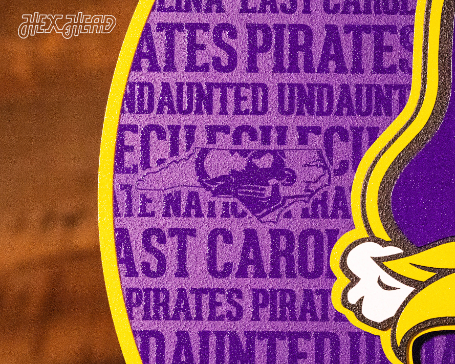 East Carolina ECU Pirates CRAFT SERIES 3D Embossed Metal Wall Art