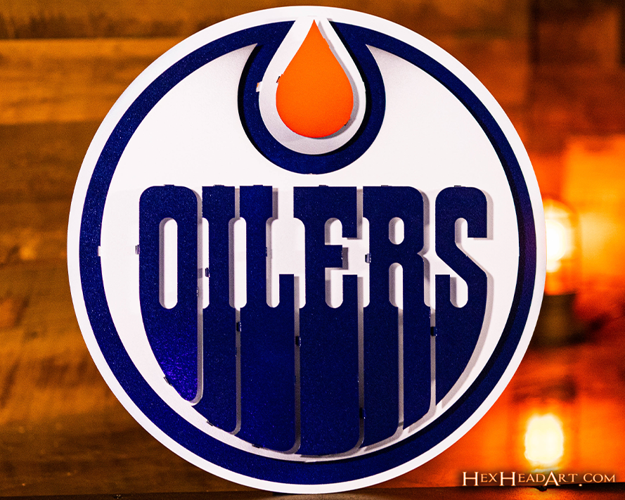 Edmonton Oilers NHL 3D Vintage Metal Wall Art