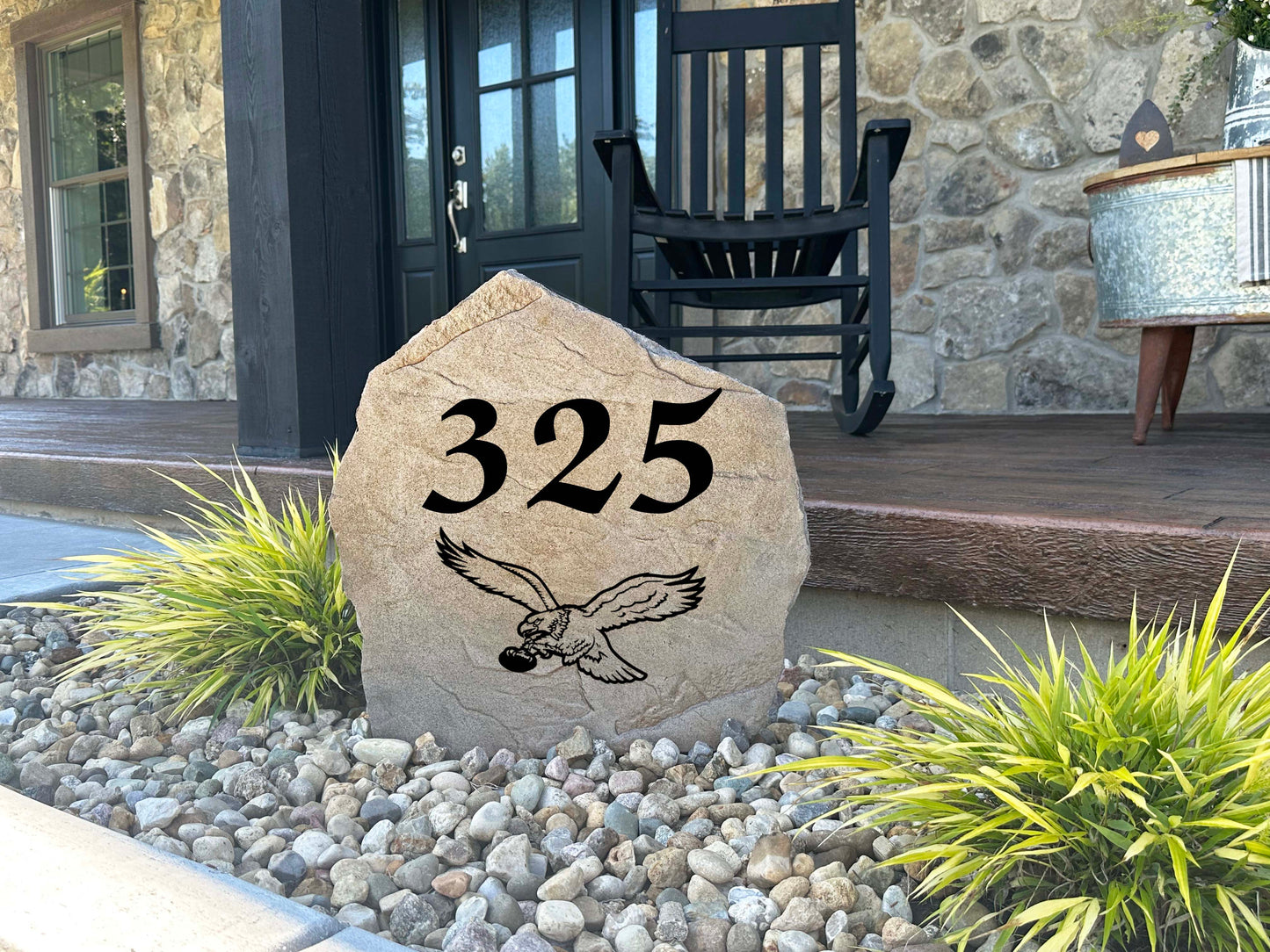 Philadelphia Eagles Design-A-Stone Landscape Art Address Stone