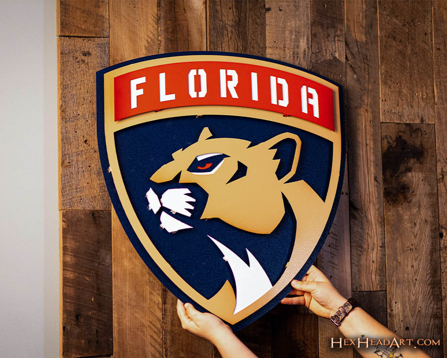 Florida Panthers NHL 3D Vintage Metal Wall Art