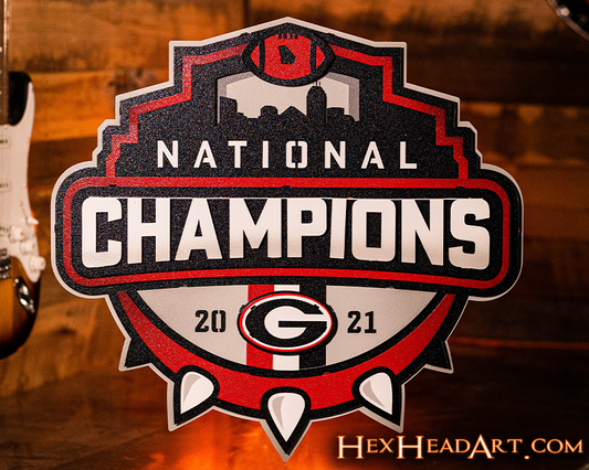 Georgia Bulldogs 2021 NATIONAL CHAMPIONSHIP 3D Vintage Metal Wall Art