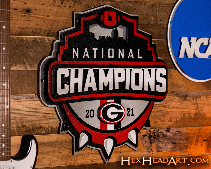 Georgia Bulldogs 2021 NATIONAL CHAMPIONSHIP 3D Vintage Metal Wall Art