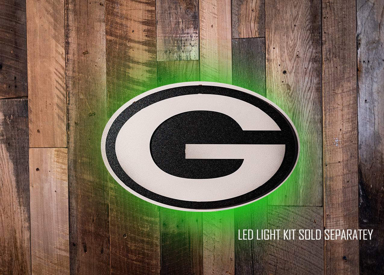 Monochromatic Green Bay Packers "G" 3D Vintage Metal Wall Art