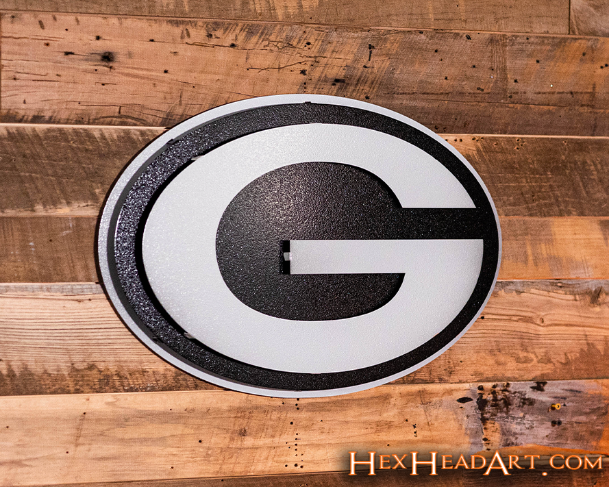 Monochromatic Green Bay Packers "G" 3D Vintage Metal Wall Art