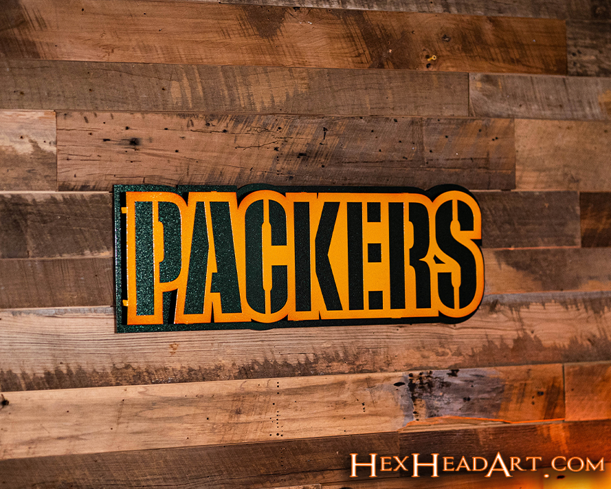 Green Bay Packers "PACKERS" 3D Vintage Metal Wall Art