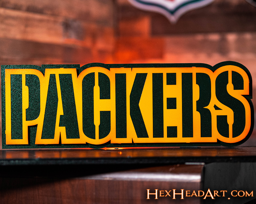 Green Bay Packers "PACKERS" 3D Vintage Metal Wall Art