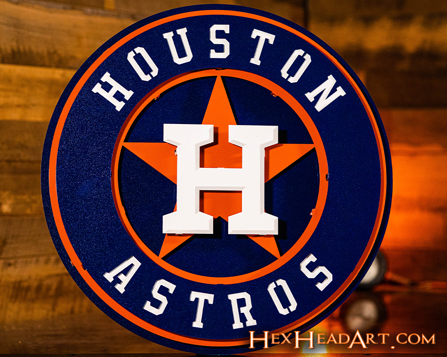 Houston Astros Crest 3D Metal Wall Art