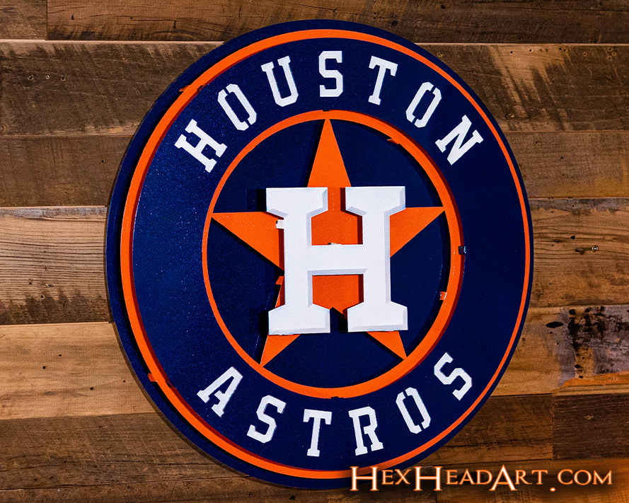 Houston Astros Crest 3D Metal Wall Art