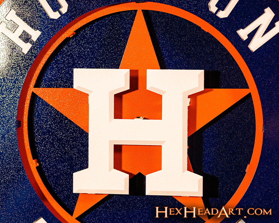 Houston Astros Crest 3D Metal Wall Art