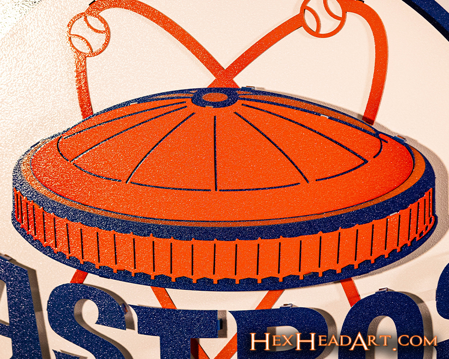 Houston Astros Throwback "ASTRODOME 1972" 3D Vintage Metal Wall Art