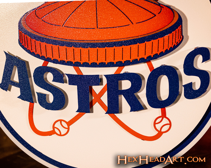 Houston Astros Throwback "ASTRODOME 1972" 3D Vintage Metal Wall Art