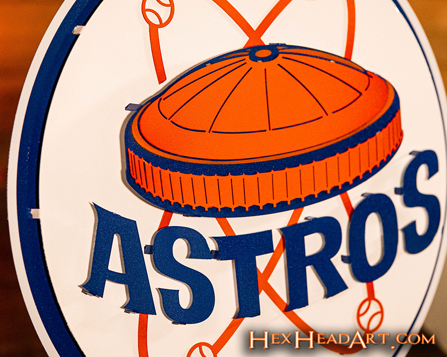 Houston Astros Throwback "ASTRODOME 1972" 3D Vintage Metal Wall Art